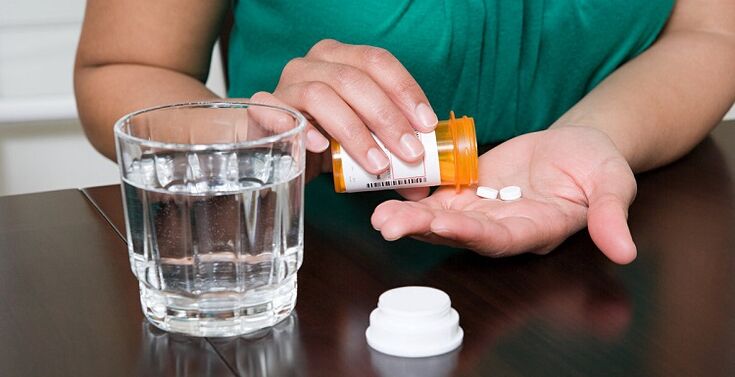 Take medicine to relieve back pain